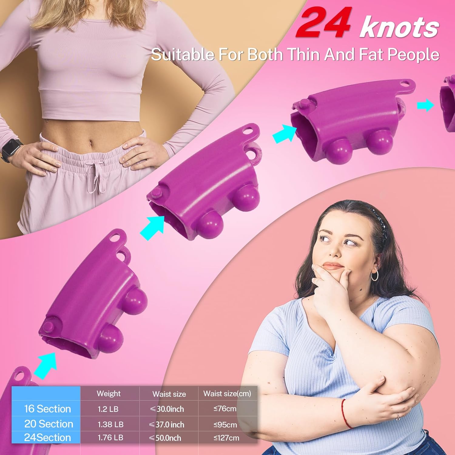 Exercise Fit Hoops, Gym Workout Hoop, Detachable Knots, Abdomen Fitness Hoops, Hoop for Weight Loss Exercise Fit Hoops, Gym Workout Hoop, Detachable Knots, Abdomen Fitness Hoops, Hoop for Weight Loss